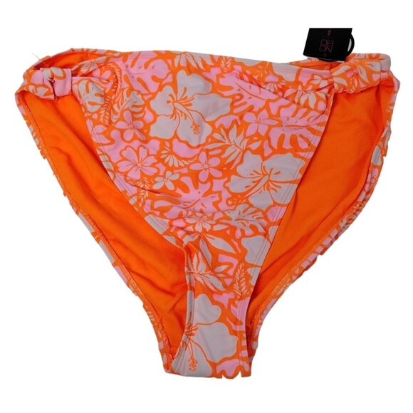 No Boundaries Junior Girls XL Orange Knotted High Leg High Waist Bikini Bottom - Picture 1 of 8